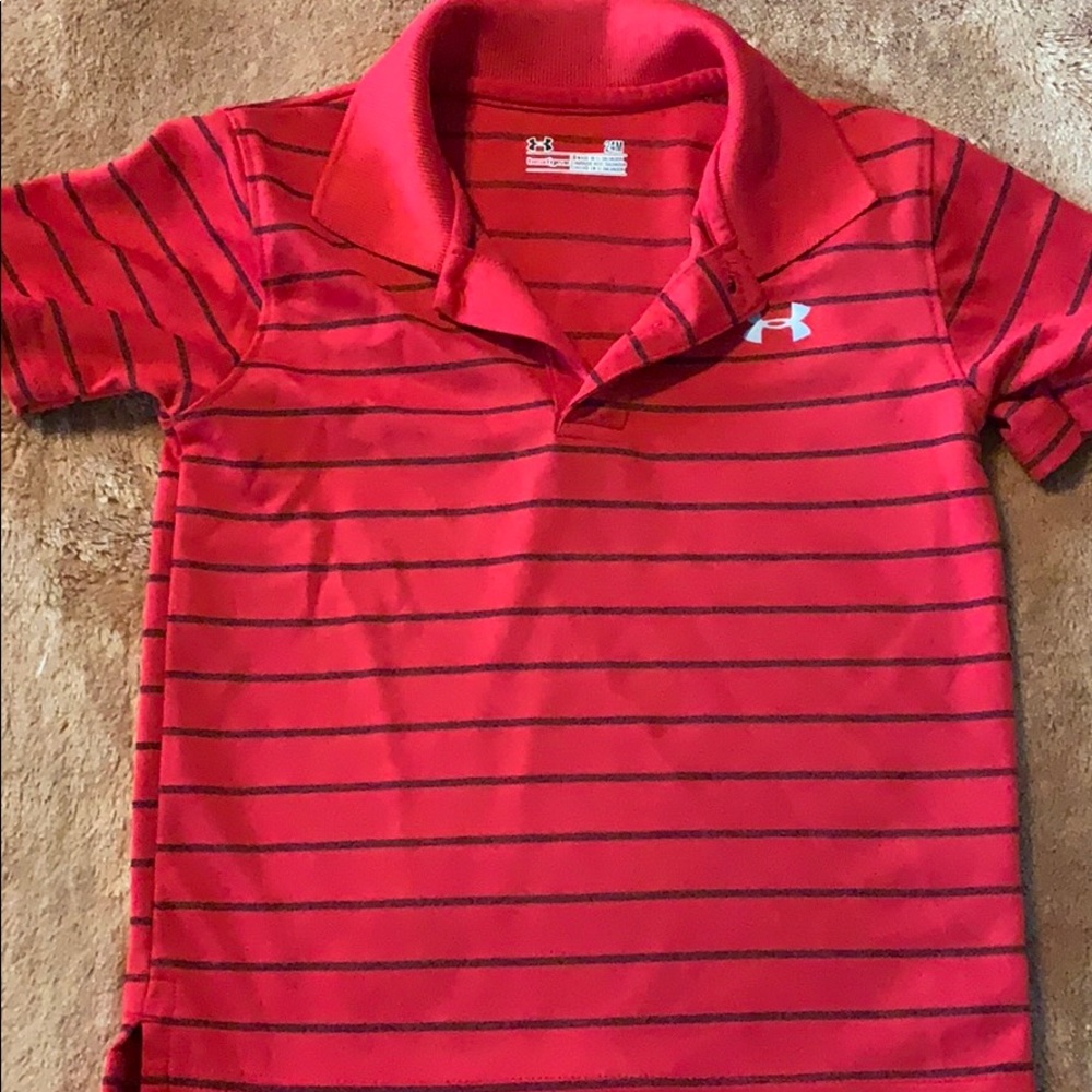 Red polo shirt